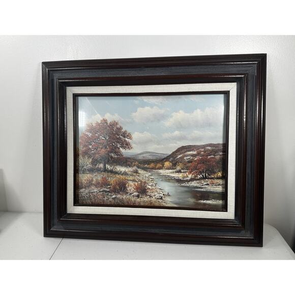 Autumn Hill Country Landscape Signed W.R. (William Robert) Thrasher Framed Print - Picture 1 of 8